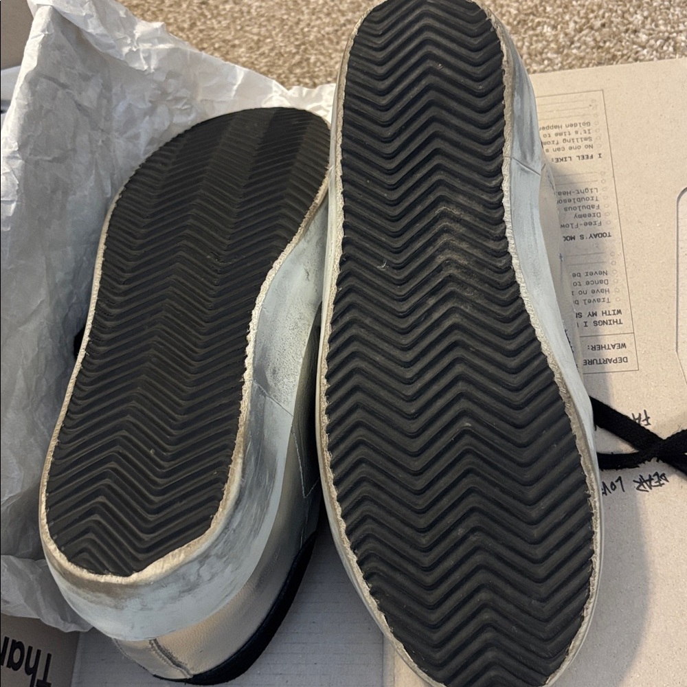 Golden Goose Silver and Black Super-Star Sneakers - Picture 4 of 4